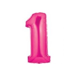 40" Foil Megaloon Number 1- Pink