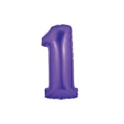 40" Foil Megaloon Number 1- Purple