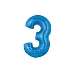 40" Foil Megaloon Number 3 - Blue