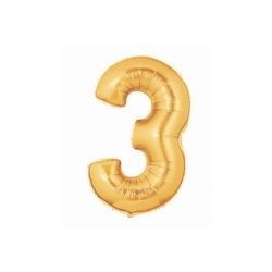 40" Foil Megaloon Number 3 - Gold