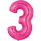 40" Foil Megaloon "3" - Pink
