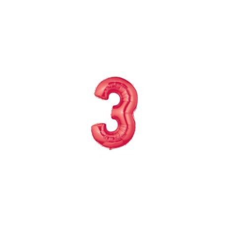40" Foil Megaloon "3" - Red