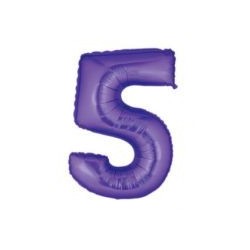 40" Foil Megaloon Number 5 - Purple