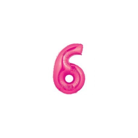 40" Foil Megaloon "6" - Pink