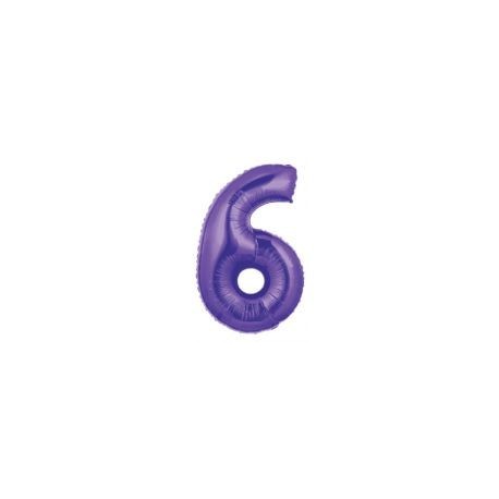 40" Foil Megaloon "6" - Purple
