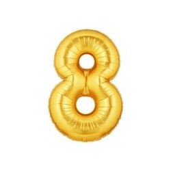 40" Foil Megaloon Number 8 - Gold