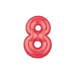 40" Foil Megaloon Number 8 - Red