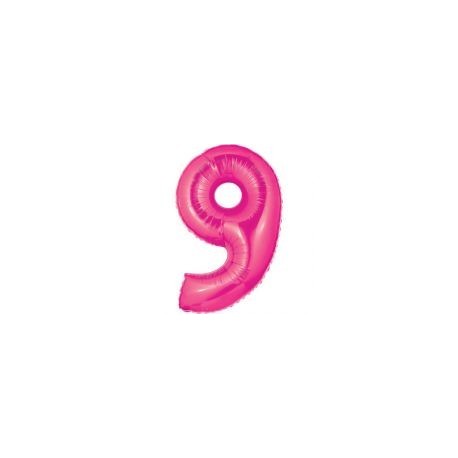 40" Foil Megaloon "9" - Pink