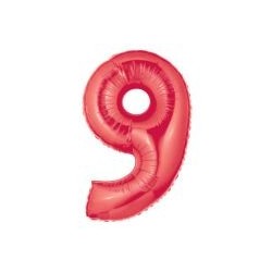 40" Foil Megaloon Number 9 - Red