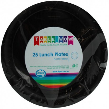 Lunch Plates 25 Pieces - Black