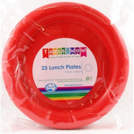 Lunch Plates x 25- Red