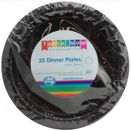Dinner Plates 25 Pce - Black