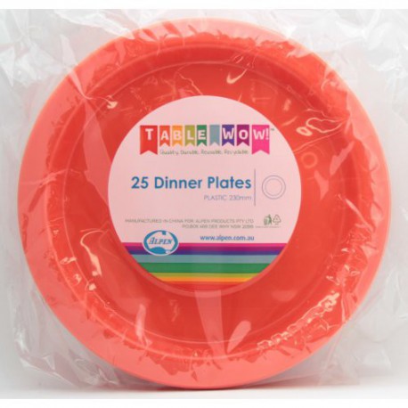 Dinner Plates 25 Pce - Orange