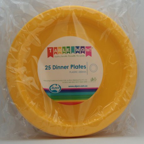 Dinner Plates 25 Pce - Yellow