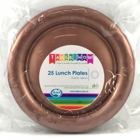 Lunch Plates 25 Pce- Rose Gold