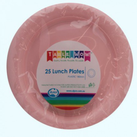 Lunch Plates 25 Pce - Pink