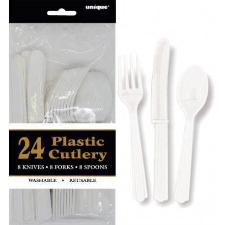 Assorted Cutlery 24pce - White