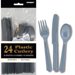 Assorted Cutlery 24pce - Silver