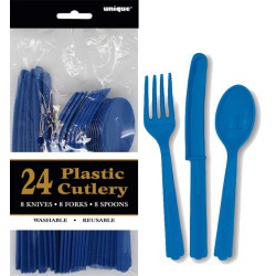 Assorted Cutlery 24pce - Royal Blue