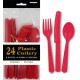 Assorted Cutlery 24pce - Red