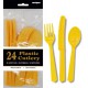 Assorted Cutlery 24pce - Yellow