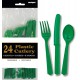 Assorted Cutlery 24pce - Emerald Green