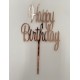 "Happy Birthday" Cake Topper- Rose Gold