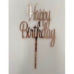 "Happy Birthday" Cake Topper- Rose Gold