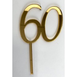 "60" Cake Topper- Gold