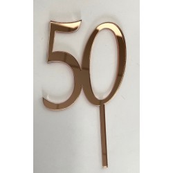 "50" Cake Topper- Rose Gold