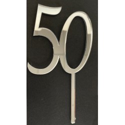 "50" Cake Topper- Silver