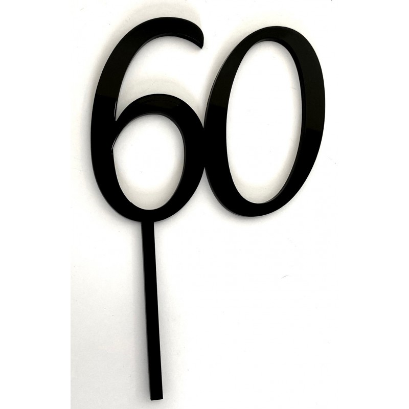 60 Cake Topper for 60th Birthday or Anniversary Silver Party Supplies  Decoration Ideas - Walmart.com