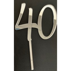 "40" Cake Topper- Silver