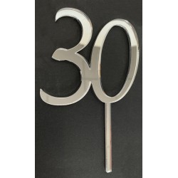 "30" Cake Topper- Silver
