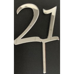 "21" Cake Topper-  Silver