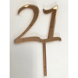 "21" Cake Topper-  Rose Gold