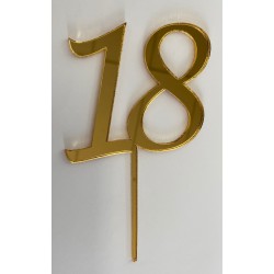 "18" Cake Topper- Gold