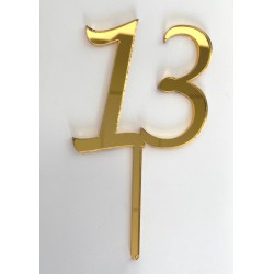 "13" Cake Topper- Gold
