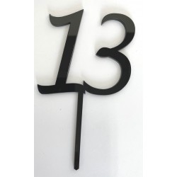 "13" Cake Topper- Black