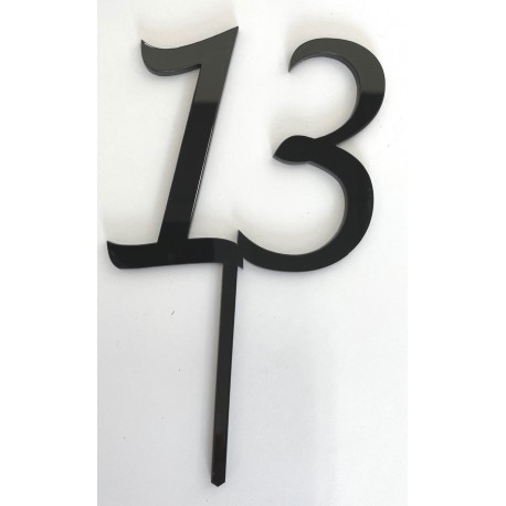 "13" Cake Topper- Black