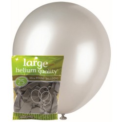 Metallic Balloons 25pce - Silver