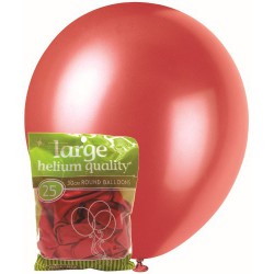 Metallic Balloons 25pce - Cherry Red