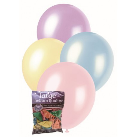 Decorator Balloons 25pce - Pearl Assorted