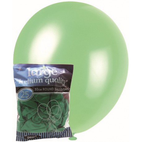 Pearl Balloons 25pce - Green