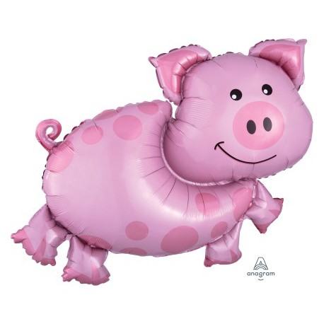 Farm Animals Foil Balloon- Pig
