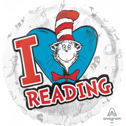 Dr. Seuss Cat In A Hat "I Love Reading" foil Balloon