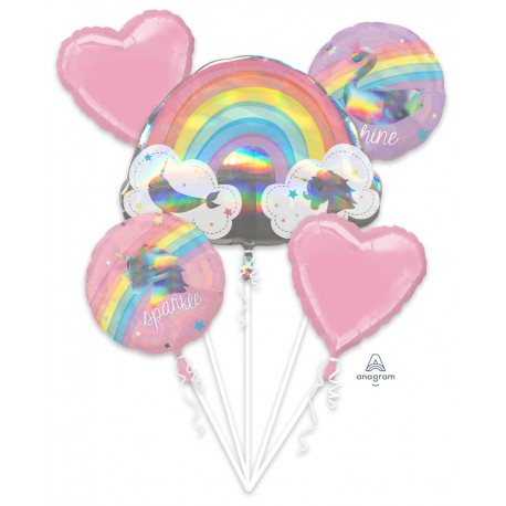 Rainbow foil balloon set