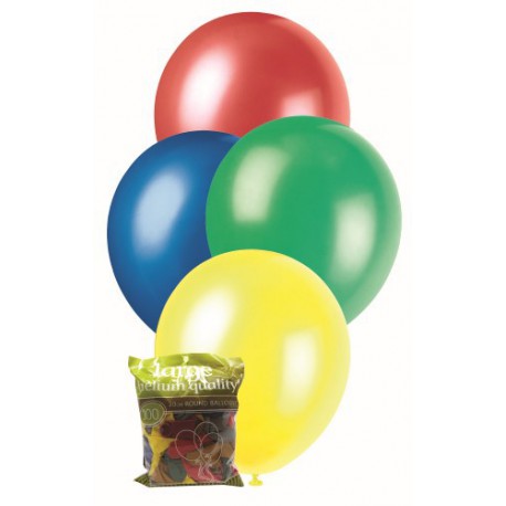 Metallic Balloons 100pce - Assorted
