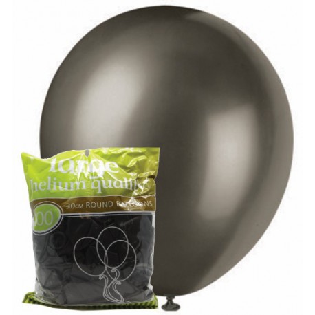 Metallic Balloons 100pce - Black