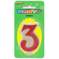  Glitter Numeral Candle - 3